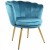 Genesis Flora Accent Chair with Petal Back Scallop Armchair in Velvet - Teal