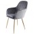 Genesis Muse Chair in Velvet Fabric - Grey with Gold Legs
