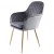 Genesis Muse Chair in Velvet Fabric -Grey with Gold Legs