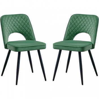 RayGar Dining Chairs Hope Fabric Set of 2 - Green