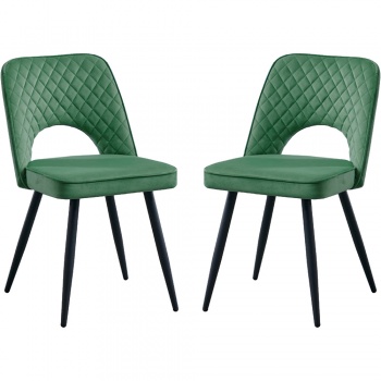 RayGar Dining Chairs Hope Fabric Set of 2 - Green