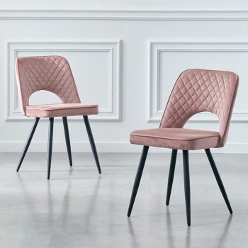 RayGar Dining Chairs Hope Fabric Set of 2 - Pink