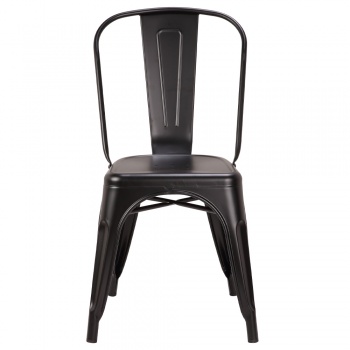 Pollux Metal Chair for Home Bar Restaurant x 2 - Matte Black