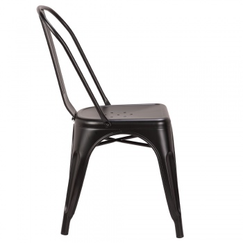 Pollux Metal Chair for Home Bar Restaurant x 2 - Matte Black