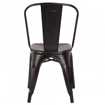 Pollux Metal Chair for Home Bar Restaurant x 2 - Matte Black