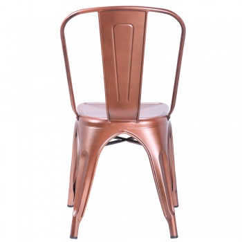 Pollux Metal Chair for Home Bar Restaurant x 2 - Copper