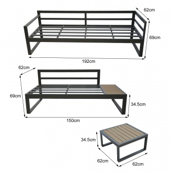 Maia Deluxe 4 Seater Corner Garden Furniture Patio Set - Grey