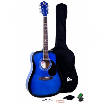 Rio 4/4 size (41'') Acoustic Dreadnought Guitar - Blue