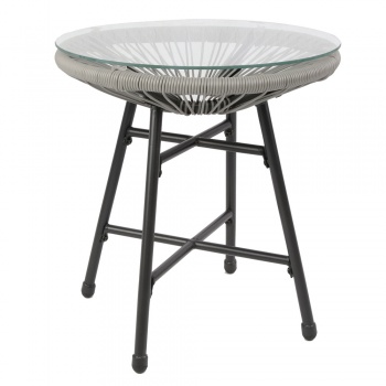 RayGar 3pcs Bistro Egg Designer String Chair Indoor & Garden Set - Grey