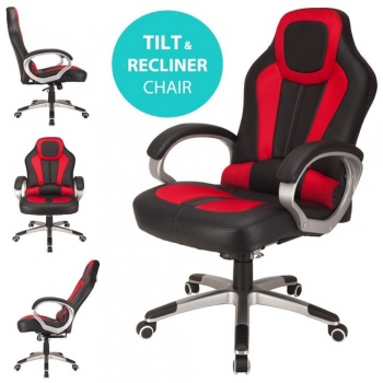 RayGar Deluxe Padded Sports Racing, Gaming & Office Chair - Red