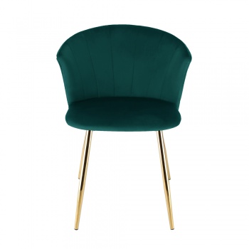 RayGar Ella Dining Chair in Velvet Fabric - Green