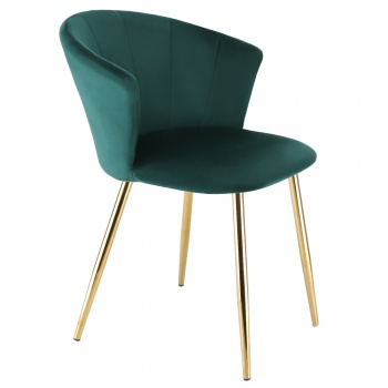 RayGar Ella Dining Chair in Velvet Fabric - Green