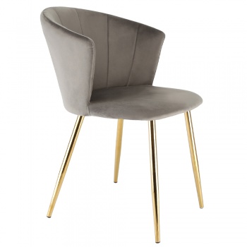 RayGar Ella Dining Chair in Velvet - Grey