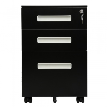 RayGar 3 Drawer Filing Cabinet - Black