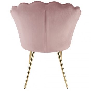 Genesis Freya Accent Chair with Petal Back Scallop Chair in Velvet - Pink