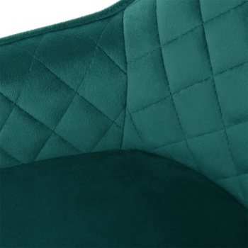 Evie Dining Chair in Velvet Fabric w/ Gold Legs - Green