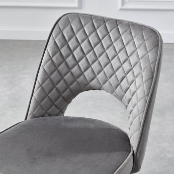 RayGar Dining Chair Hope Velvet Fabric - Dark Grey
