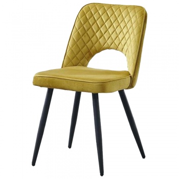 RayGar Dining Chair Hope Velvet Fabric - Ochre Yellow