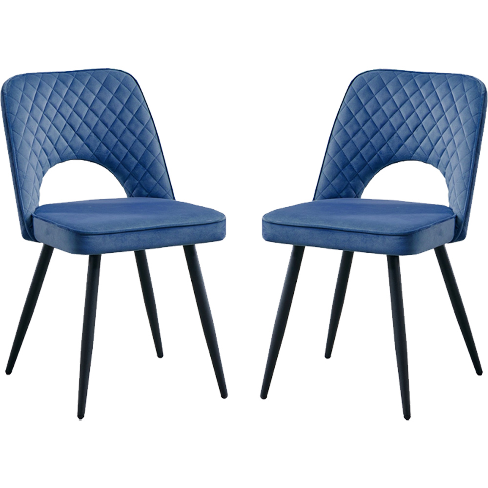 RayGar Dining Chairs Hope Fabric Set of 2 - Dark Blue
