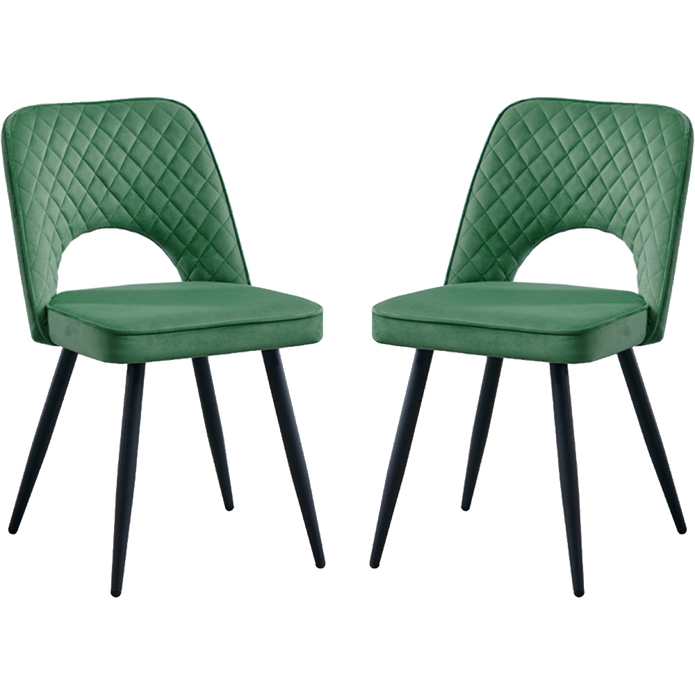 RayGar Dining Chairs Hope Fabric Set of 2 - Green