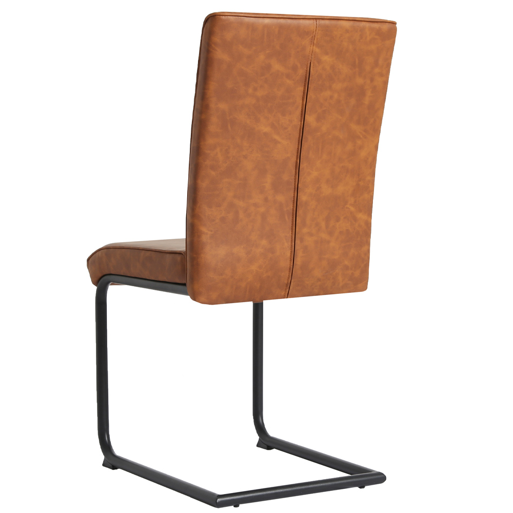 RayGar Nestor Dining Chairs Faux Leather Set of 2 - Tan | Free & Fast P&P
