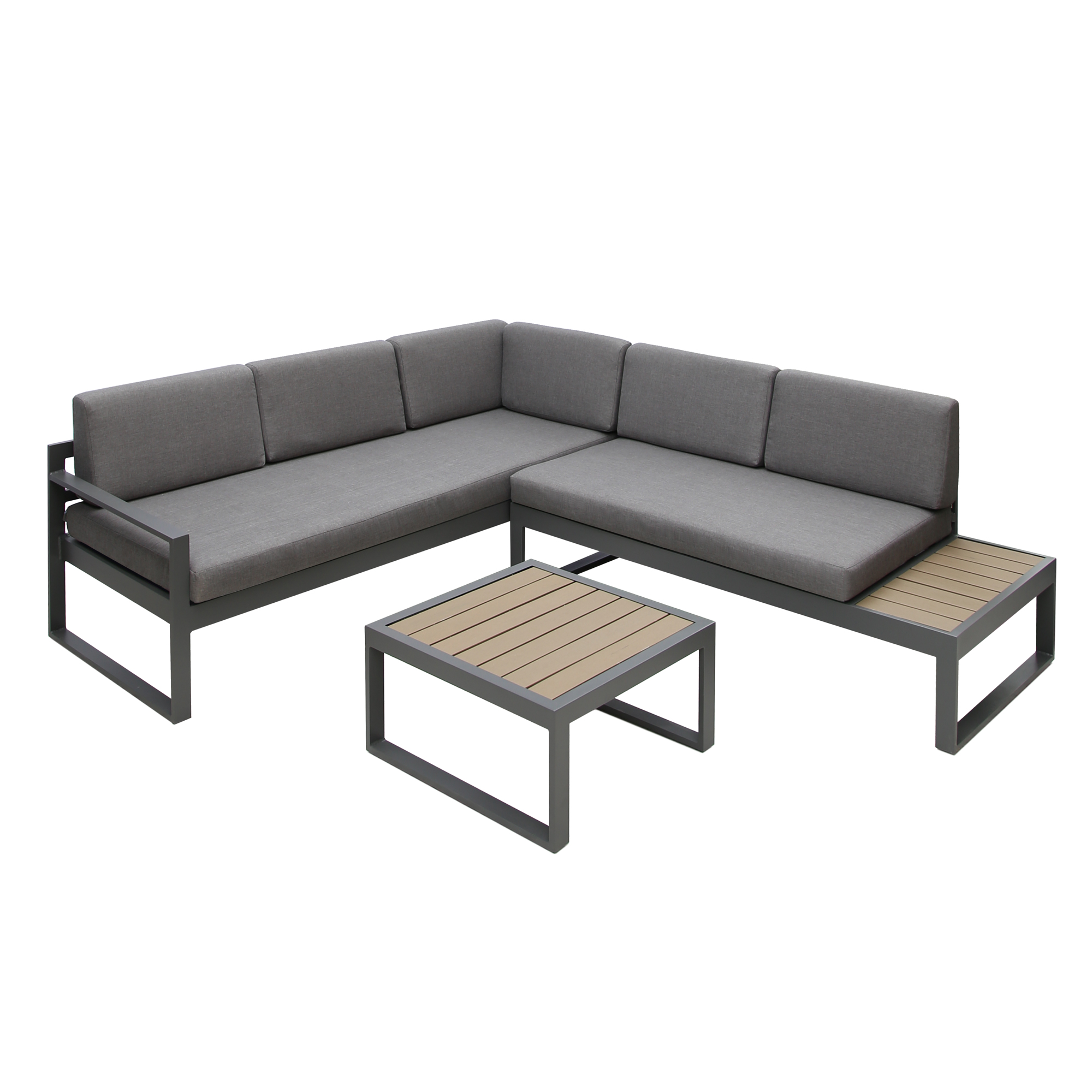 Maia Deluxe 4 Seater Corner Garden Furniture Patio Set - Grey