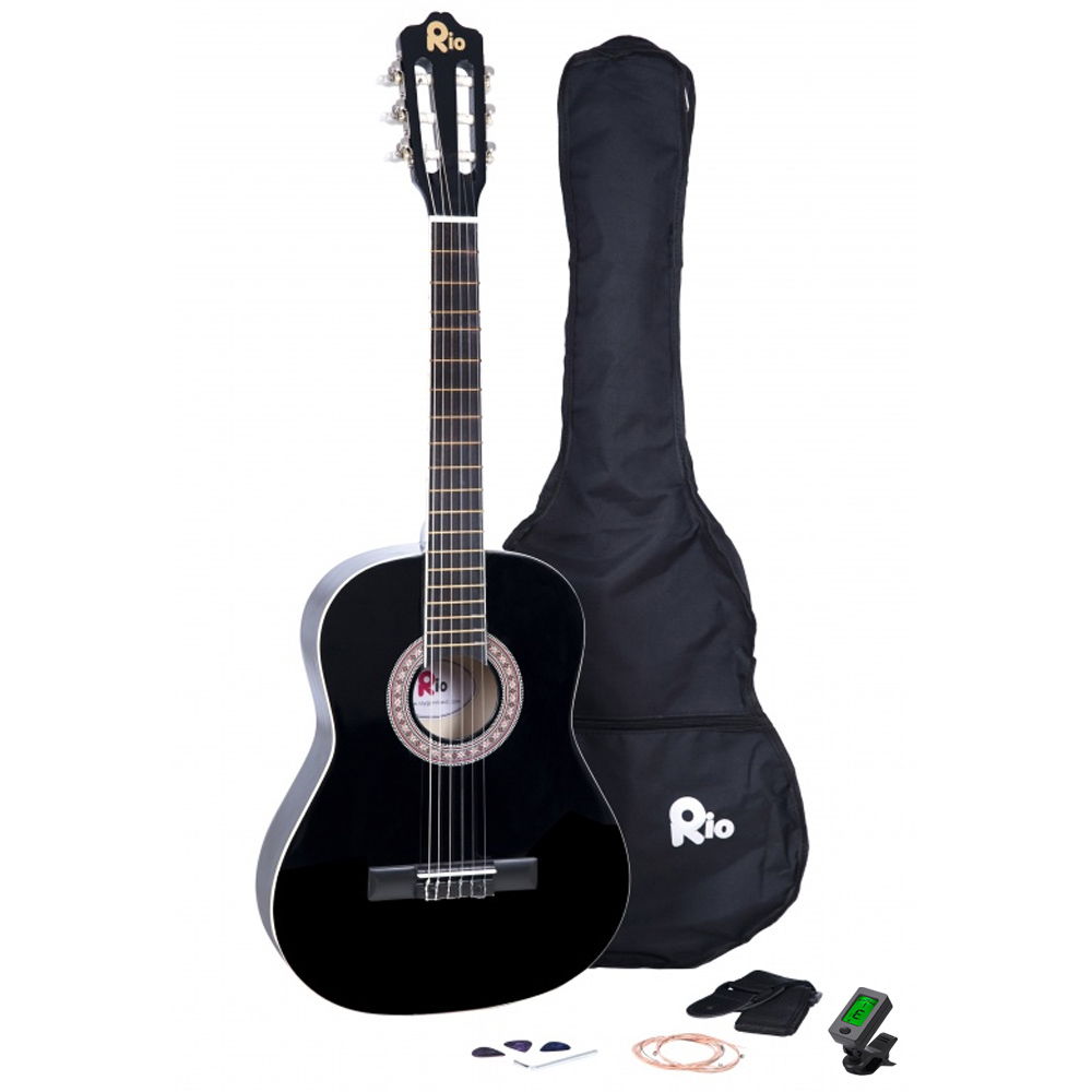 Rio 4/4 size (39'') Acoustic Classical Guitar - Black