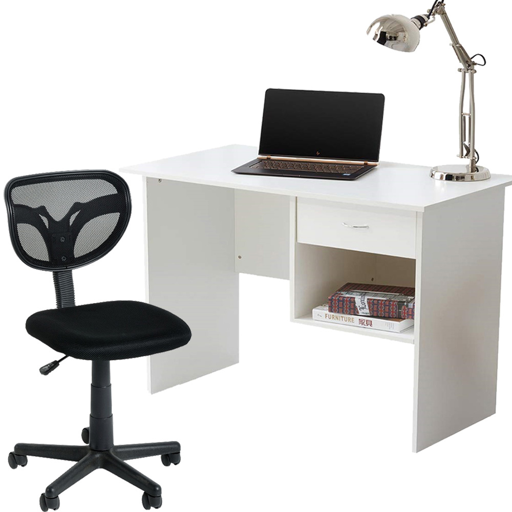 Computer Desk and Chair Office Set - White