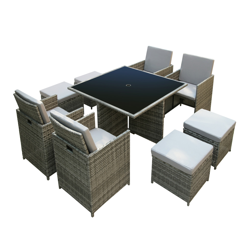 Cube Grey Wicker Patio Set Berlin Seat Cube Set With Square Table