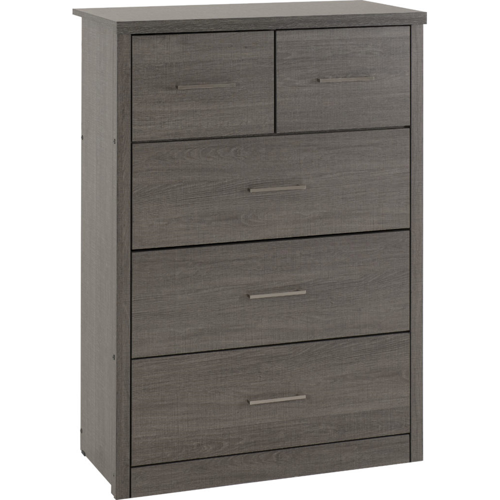 Lisbon 3+2 Drawer Chest - Black Wood Grain