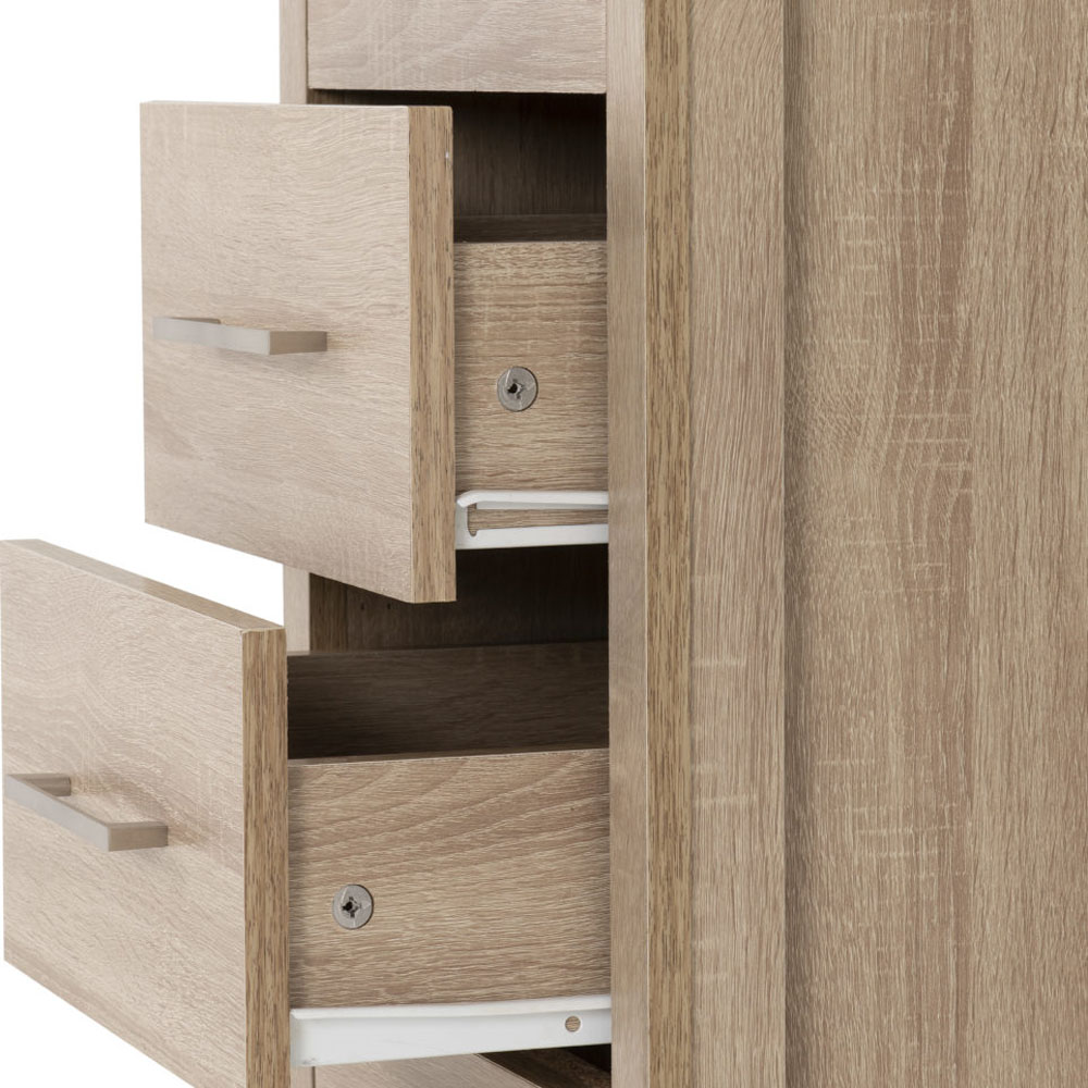 Lisbon 3 Drawer Bedside Chest - Light Oak Effect Veneer | Free & Fast P&P