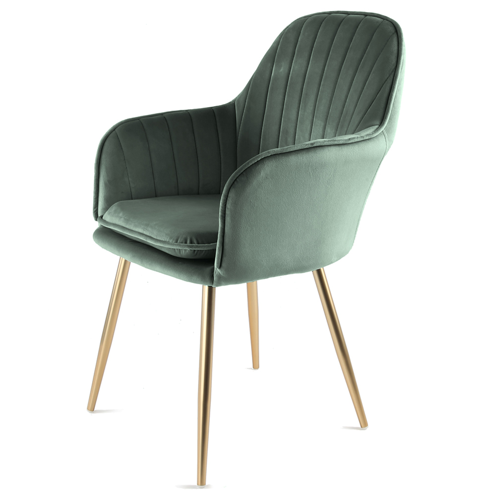 Genesis Muse Chair in Velvet Fabric -Bistro Green