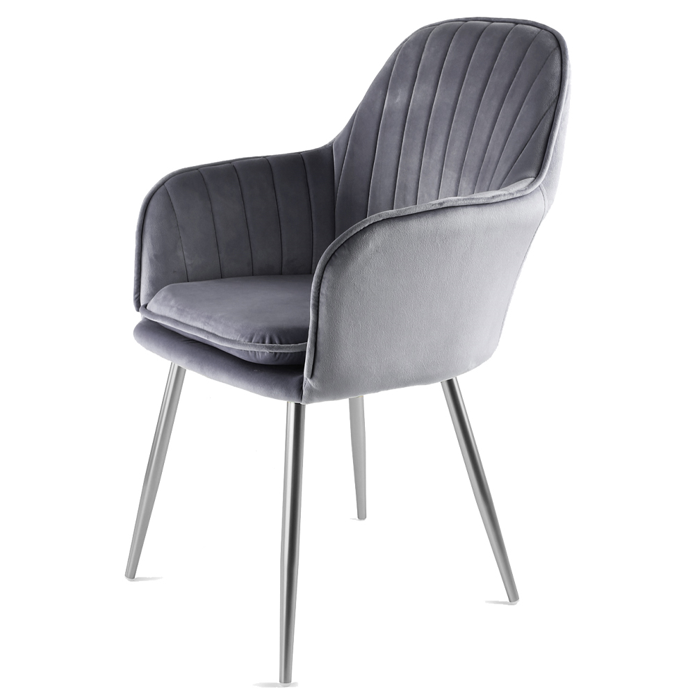 Genesis Muse Chair in Velvet Fabric -Grey