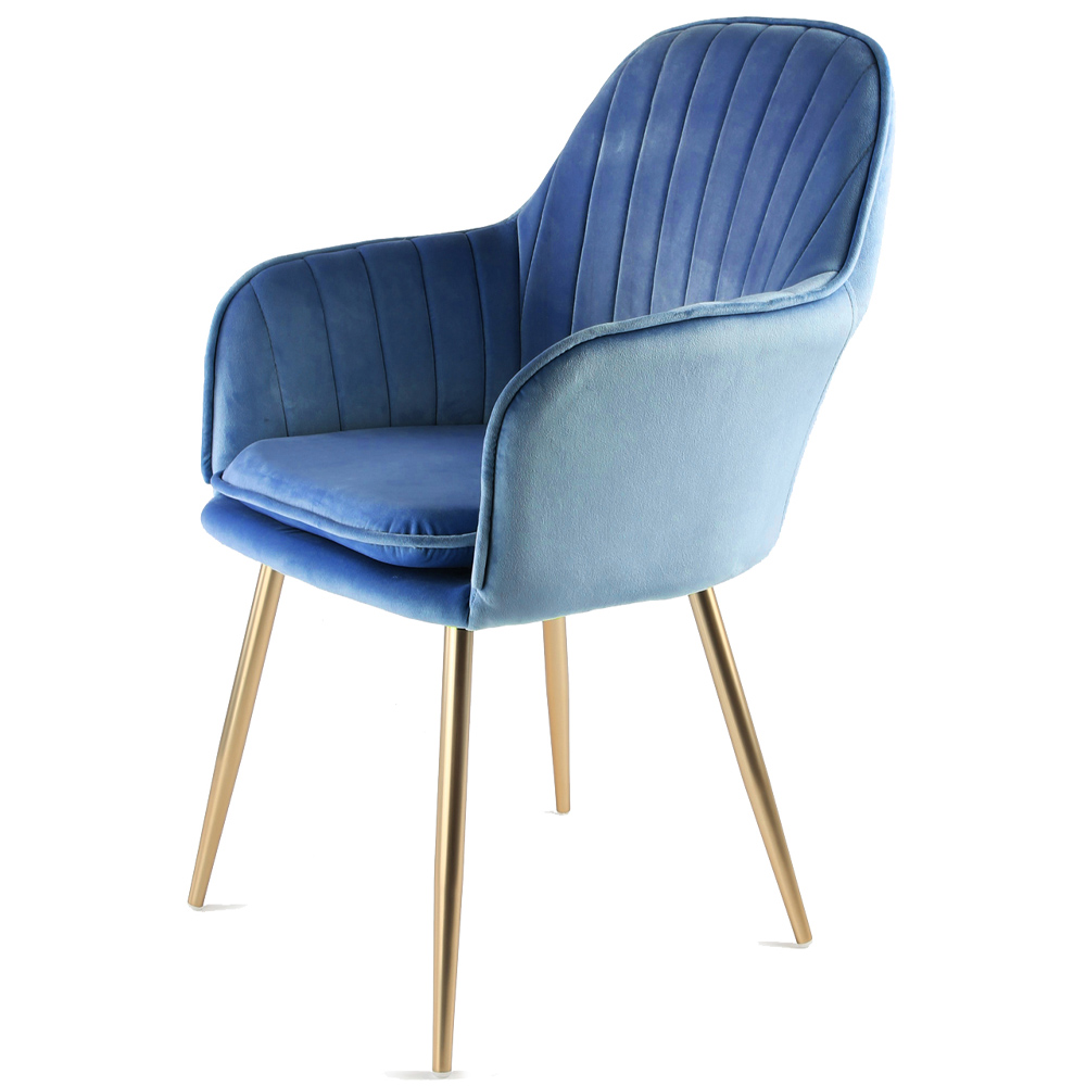 Genesis Muse Chair in Velvet Fabric - Navy