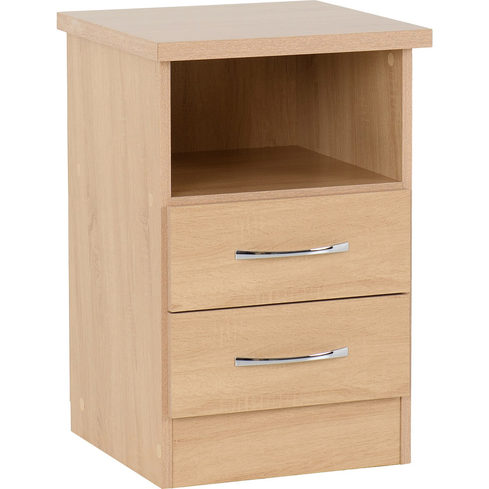 Nevada 2 Drawer Bedside - Sonoma Oak Effect