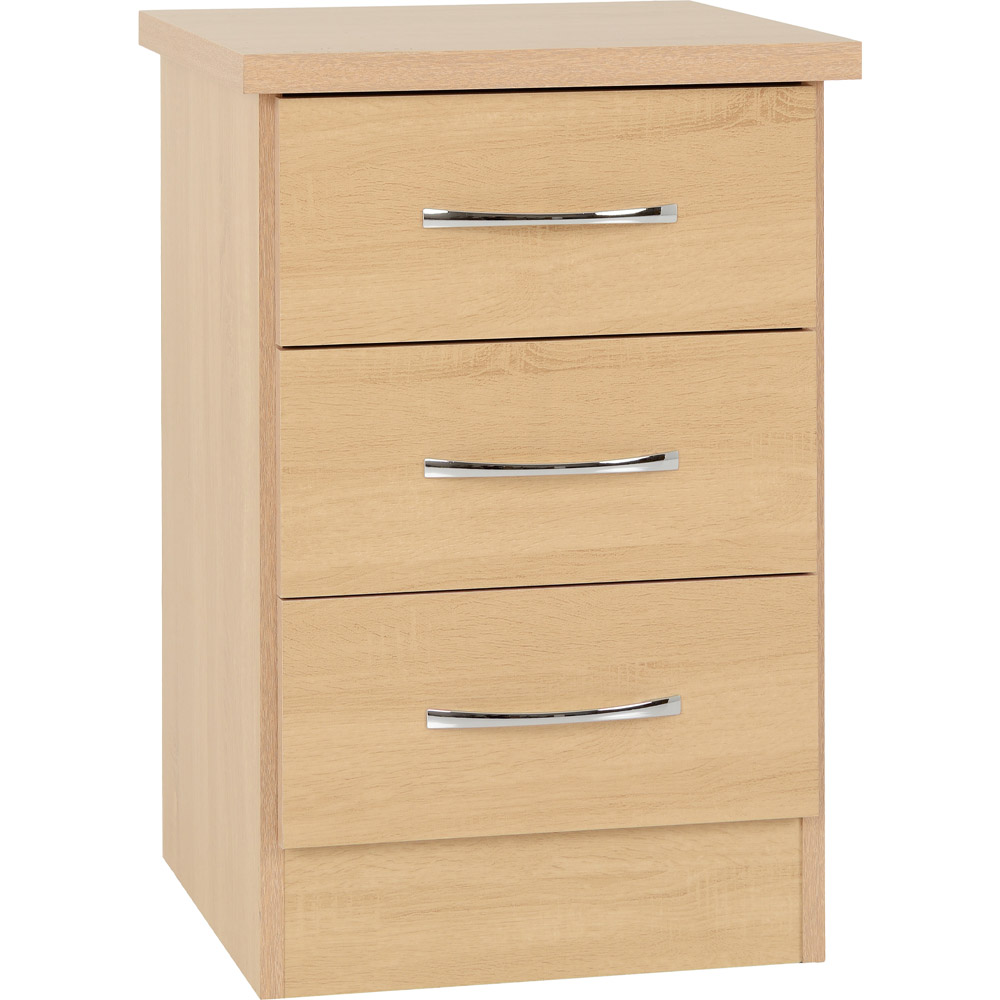 Nevada 3 Drawer Bedside - Sonoma Oak Effect