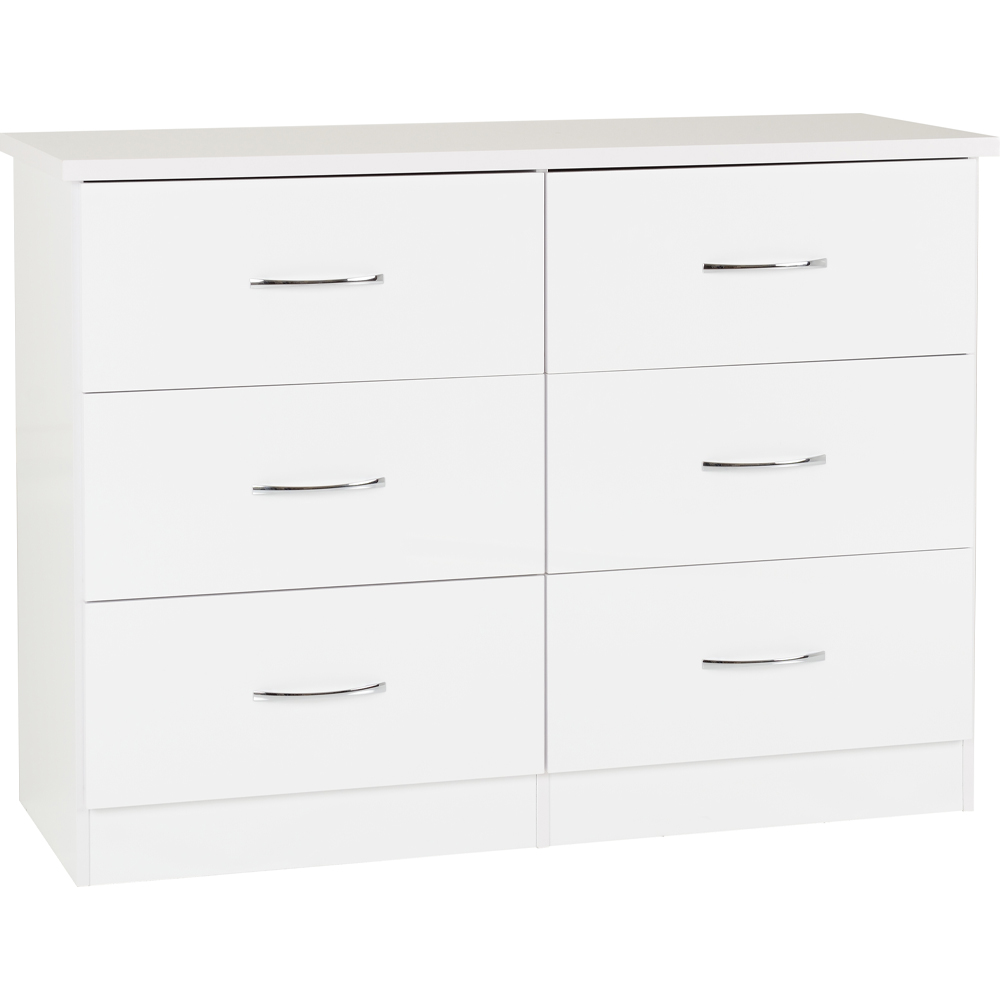 Nevada 6 Drawer Chest - White
