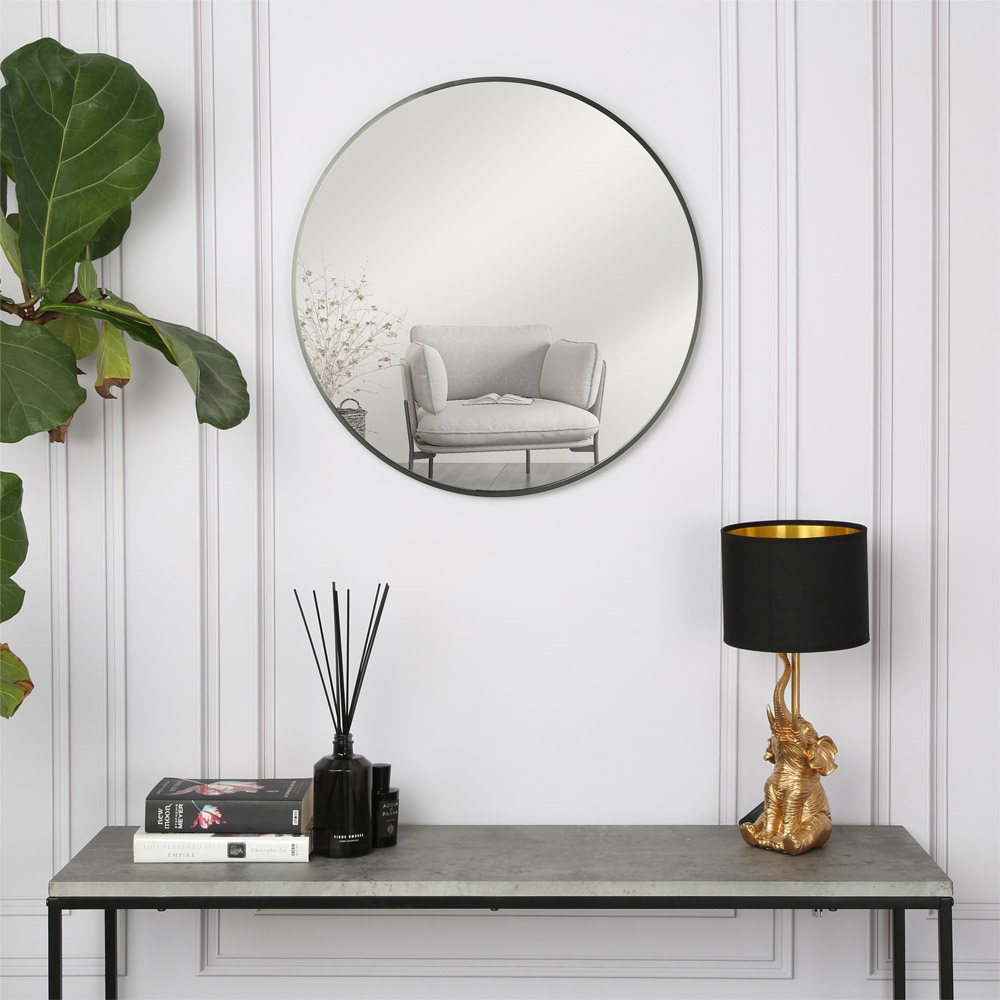 PANDORA Black Round Mirror - 60cm Small | Free & Fast P&P
