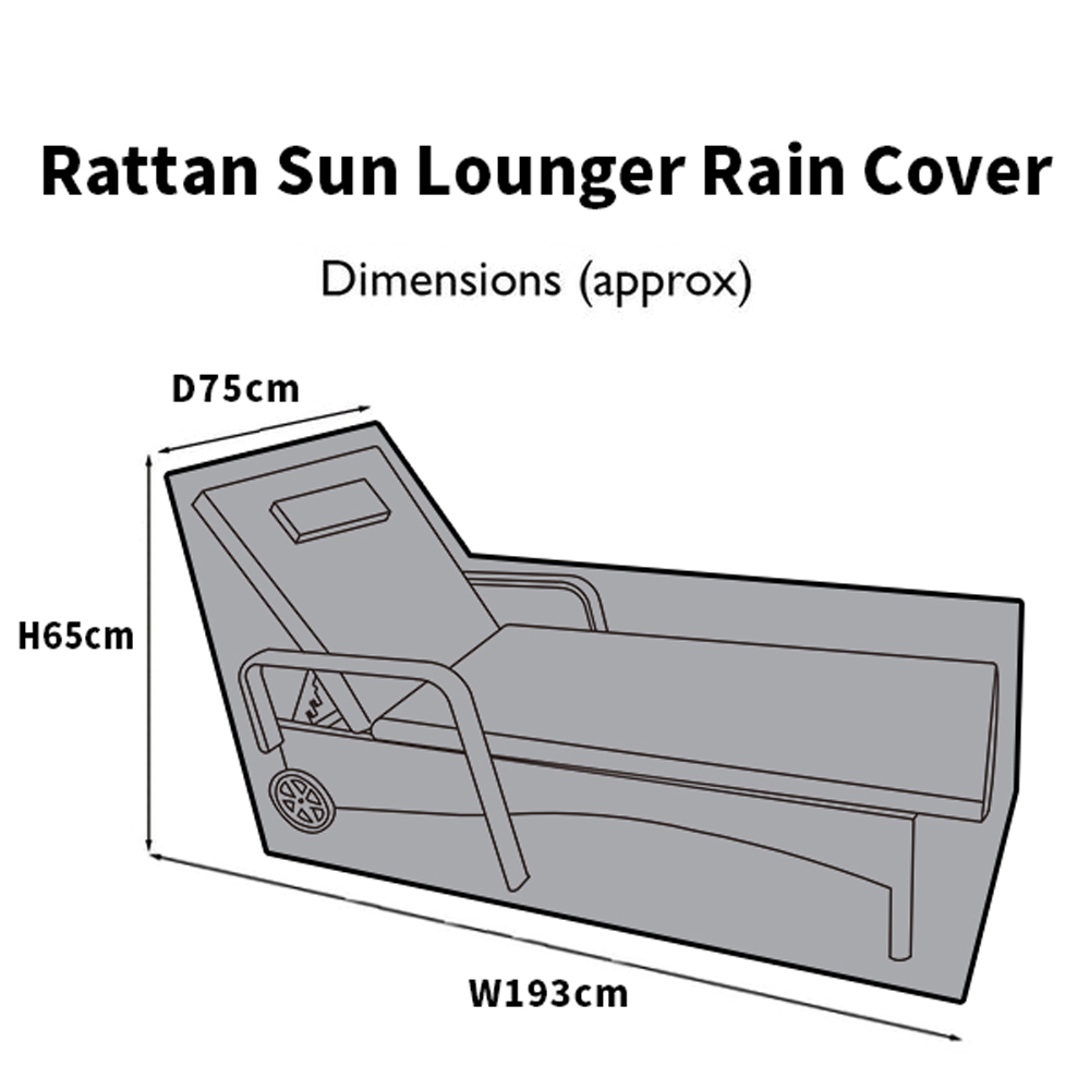 RayGar Ventura Rattan Sun Lounger - Rain Cover