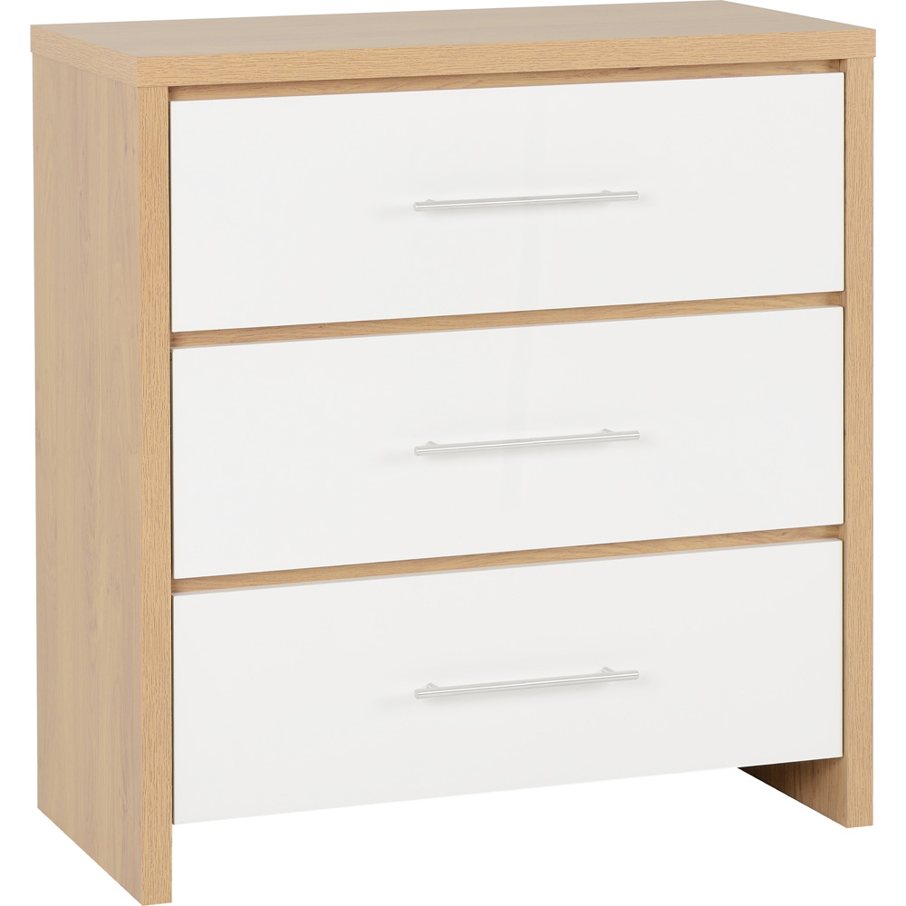 Seville 3 Drawer Chest - White/Oak