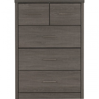 Lisbon 3+2 Drawer Chest - Black Wood Grain