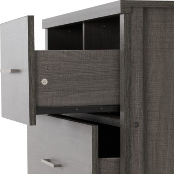 Lisbon 3+2 Drawer Chest - Black Wood Grain