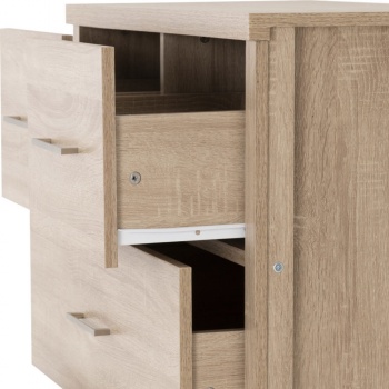 Lisbon 3+2 Drawer Chest - Light Oak Effect Veneer