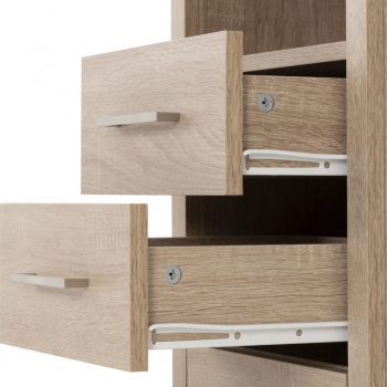 Lisbon 2 Drawer 1 Shelf Bedside Cabinet - Light Oak Effect Veneer