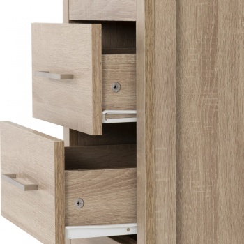 Lisbon 3 Drawer Bedside Chest - Light Oak Effect Veneer