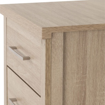 Lisbon 3 Drawer Bedside Chest - Light Oak Effect Veneer