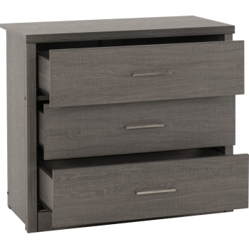 Lisbon 3 Drawer Chest - Black Wood Grain