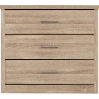 Lisbon 3 Drawer Chest - Light Oak Effect Veneer
