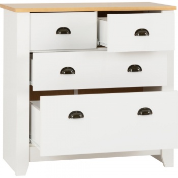 Ludlow 2+2 Drawer Chest - White/Oak Lacquer