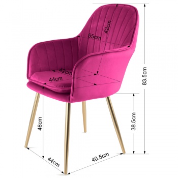 Genesis Muse Chair in Velvet Fabric - Fuchsia Pink